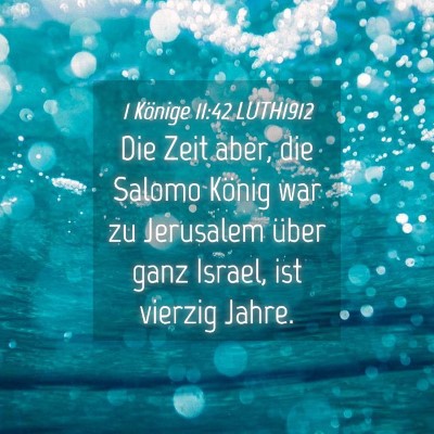 Picture 04 - 1 Könige 11:42 LUTH1912 - Die Zeit aber, die Salomo König war zu Jerusalem - Bible Verse Picture