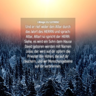 Picture 04 - 1 Könige 13:2 LUTH1912 - Und er rief wider den Altar durch das Wort des - Bible Verse Picture