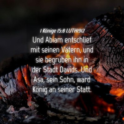 Picture 04 - 1 Könige 15:8 LUTH1912 - Und Abiam entschlief mit seinen Vätern, und sie - Bible Verse Picture