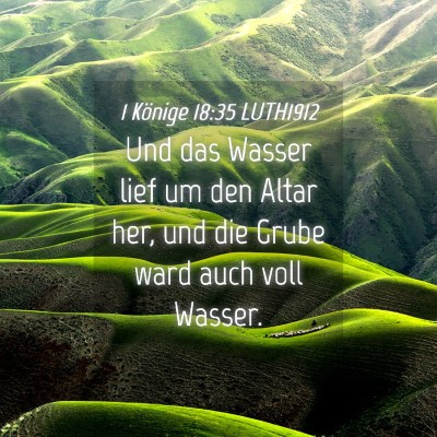Picture 04 - 1 Könige 18:35 LUTH1912 - Und das Wasser lief um den Altar her, und die - Bible Verse Picture