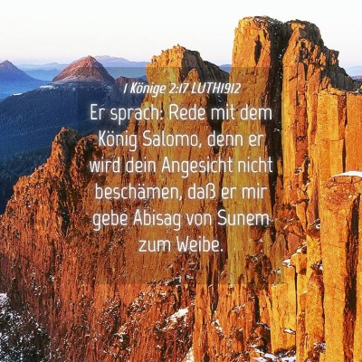 Picture 04 - 1 Könige 2:17 LUTH1912 - Er sprach: Rede mit dem König Salomo, denn er - Bible Verse Picture