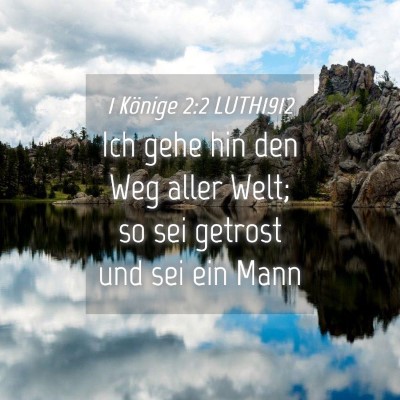 Picture 04 - 1 Könige 2:2 LUTH1912 - Ich gehe hin den Weg aller Welt; so sei getrost - Bible Verse Picture