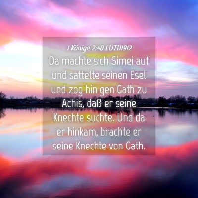 Picture 04 - 1 Könige 2:40 LUTH1912 - Da machte sich Simei auf und sattelte seinen Esel - Bible Verse Picture