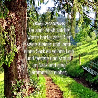 Picture 04 - 1 Könige 21:27 LUTH1912 - Da aber Ahab solche Worte hörte, zerriß er - Bible Verse Picture