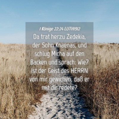 Picture 04 - 1 Könige 22:24 LUTH1912 - Da trat herzu Zedekia, der Sohn Knaenas, und - Bible Verse Picture