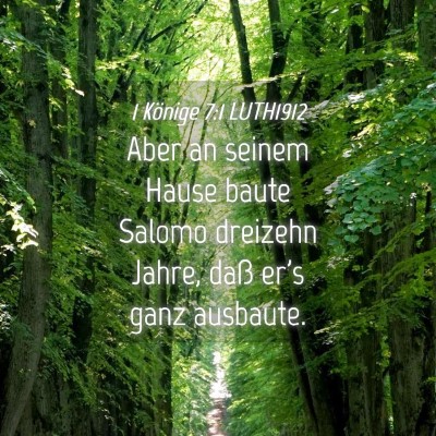 Picture 04 - 1 Könige 7:1 LUTH1912 - Aber an seinem Hause baute Salomo dreizehn Jahre, - Bible Verse Picture