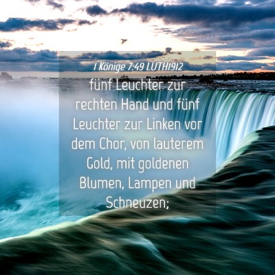 Picture 04 - 1 Könige 7:49 LUTH1912 - fünf Leuchter zur rechten Hand und fünf - Bible Verse Picture