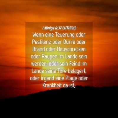 Picture 04 - 1 Könige 8:37 LUTH1912 - Wenn eine Teuerung oder Pestilenz oder Dürre - Bible Verse Picture