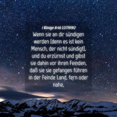 Picture 04 - 1 Könige 8:46 LUTH1912 - Wenn sie an dir sündigen werden (denn es ist - Bible Verse Picture