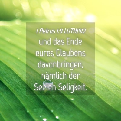 Picture 04 - 1 Petrus 1:9 LUTH1912 - und das Ende eures Glaubens davonbringen, - Bible Verse Picture
