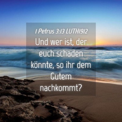 Picture 04 - 1 Petrus 3:13 LUTH1912 - Und wer ist, der euch schaden könnte, so ihr dem - Bible Verse Picture