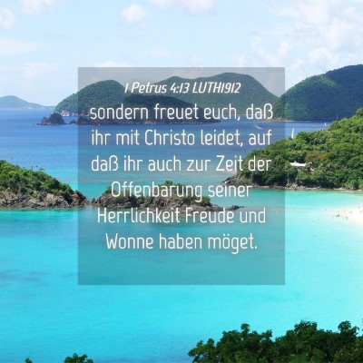 Picture 04 - 1 Petrus 4:13 LUTH1912 - sondern freuet euch, daß ihr mit Christo leidet, - Bible Verse Picture