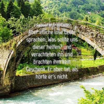 Picture 04 - 1 Samuel 10:27 LUTH1912 - Aber etliche lose Leute sprachen: Was sollte uns - Bible Verse Picture