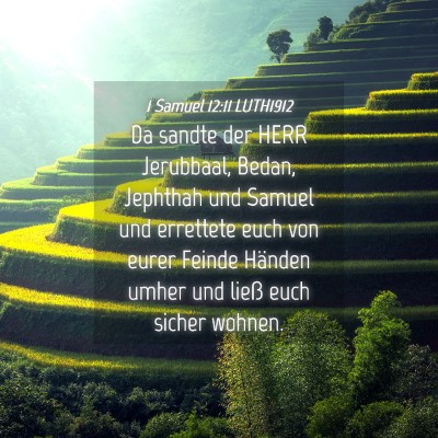 Picture 04 - 1 Samuel 12:11 LUTH1912 - Da sandte der HERR Jerubbaal, Bedan, Jephthah und - Bible Verse Picture
