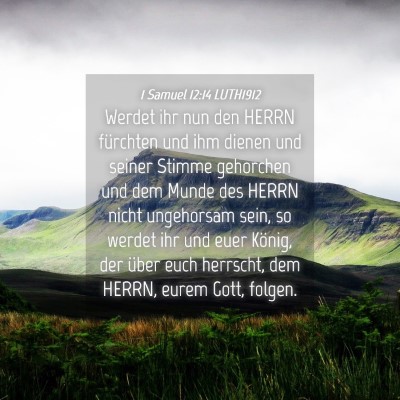 Picture 04 - 1 Samuel 12:14 LUTH1912 - Werdet ihr nun den HERRN fürchten und ihm dienen - Bible Verse Picture