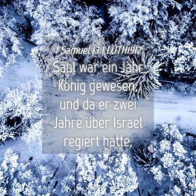 Picture 04 - 1 Samuel 13:1 LUTH1912 - Saul war ein Jahr König gewesen; und da er zwei - Bible Verse Picture