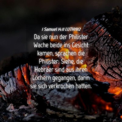 Picture 04 - 1 Samuel 14:11 LUTH1912 - Da sie nun der Philister Wache beide ins Gesicht - Bible Verse Picture
