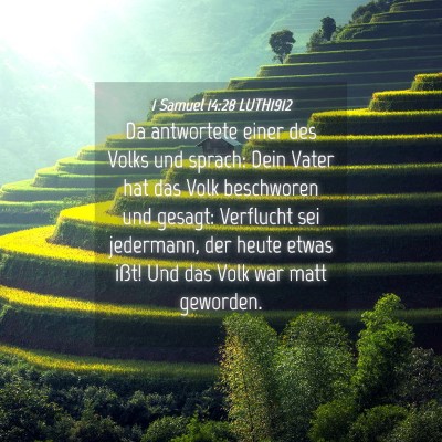 Picture 04 - 1 Samuel 14:28 LUTH1912 - Da antwortete einer des Volks und sprach: Dein - Bible Verse Picture