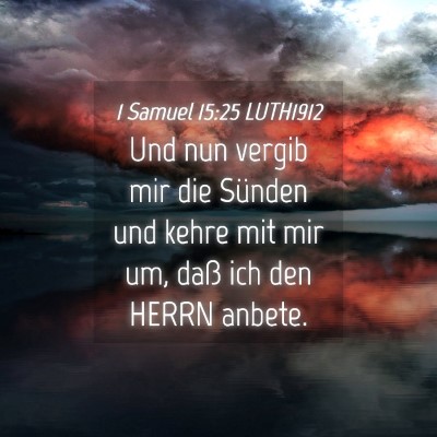 Picture 04 - 1 Samuel 15:25 LUTH1912 - Und nun vergib mir die Sünden und kehre mit mir - Bible Verse Picture