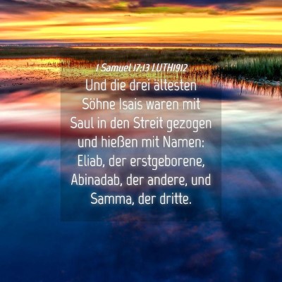 Picture 04 - 1 Samuel 17:13 LUTH1912 - Und die drei ältesten Söhne Isais waren mit - Bible Verse Picture