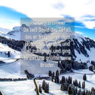 Picture 04 - 1 Samuel 17:22 LUTH1912 - Da ließ David das Gefäß, das er trug, unter - Bible Verse Picture