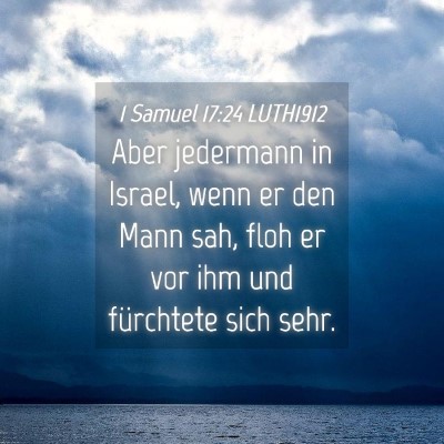 Picture 04 - 1 Samuel 17:24 LUTH1912 - Aber jedermann in Israel, wenn er den Mann sah, - Bible Verse Picture