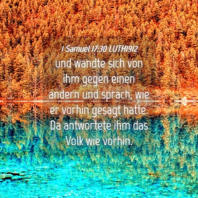 Picture 04 - 1 Samuel 17:30 LUTH1912 - und wandte sich von ihm gegen einen andern und - Bible Verse Picture