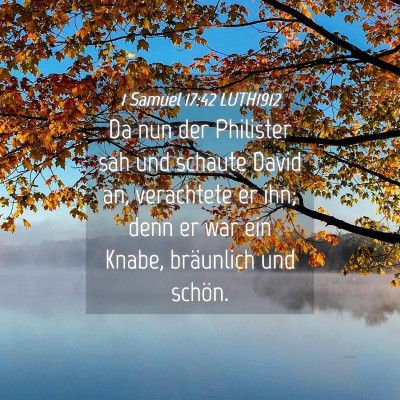 Picture 04 - 1 Samuel 17:42 LUTH1912 - Da nun der Philister sah und schaute David an, - Bible Verse Picture