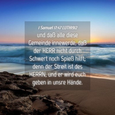Picture 04 - 1 Samuel 17:47 LUTH1912 - und daß alle diese Gemeinde innewerde, daß der - Bible Verse Picture