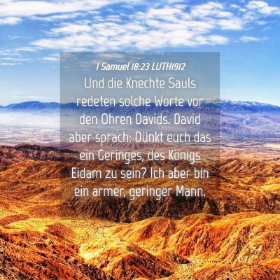 Picture 04 - 1 Samuel 18:23 LUTH1912 - Und die Knechte Sauls redeten solche Worte vor - Bible Verse Picture