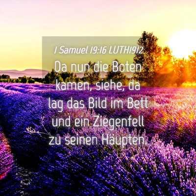 Picture 04 - 1 Samuel 19:16 LUTH1912 - Da nun die Boten kamen, siehe, da lag das Bild im - Bible Verse Picture