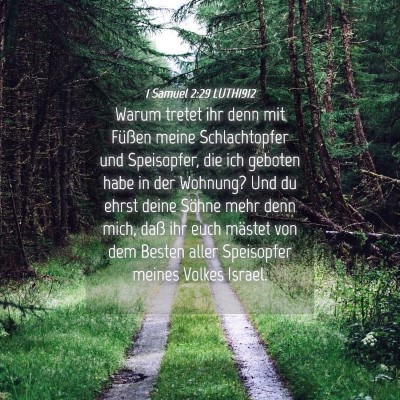 Picture 04 - 1 Samuel 2:29 LUTH1912 - Warum tretet ihr denn mit Füßen meine - Bible Verse Picture