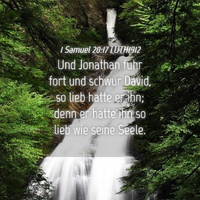 Picture 04 - 1 Samuel 20:17 LUTH1912 - Und Jonathan fuhr fort und schwur David, so lieb - Bible Verse Picture
