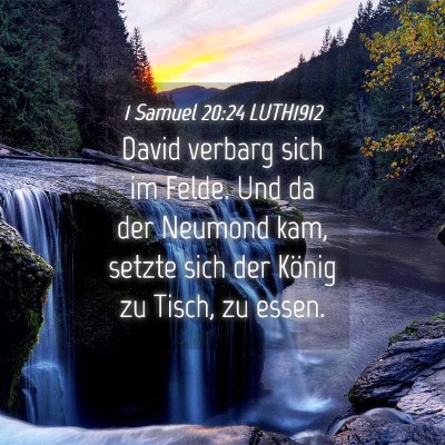 Picture 04 - 1 Samuel 20:24 LUTH1912 - David verbarg sich im Felde. Und da der Neumond - Bible Verse Picture