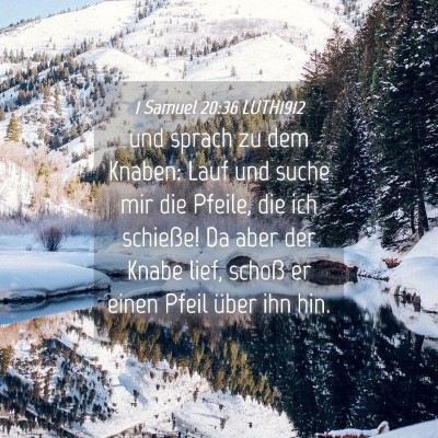 Picture 04 - 1 Samuel 20:36 LUTH1912 - und sprach zu dem Knaben: Lauf und suche mir die - Bible Verse Picture