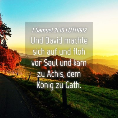 Picture 04 - 1 Samuel 21:10 LUTH1912 - Und David machte sich auf und floh vor Saul und - Bible Verse Picture