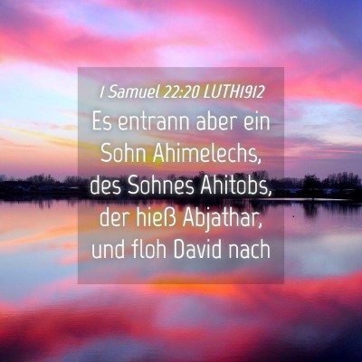 Picture 04 - 1 Samuel 22:20 LUTH1912 - Es entrann aber ein Sohn Ahimelechs, des Sohnes - Bible Verse Picture