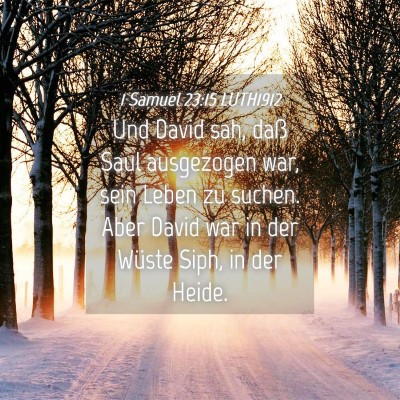 Picture 04 - 1 Samuel 23:15 LUTH1912 - Und David sah, daß Saul ausgezogen war, sein - Bible Verse Picture