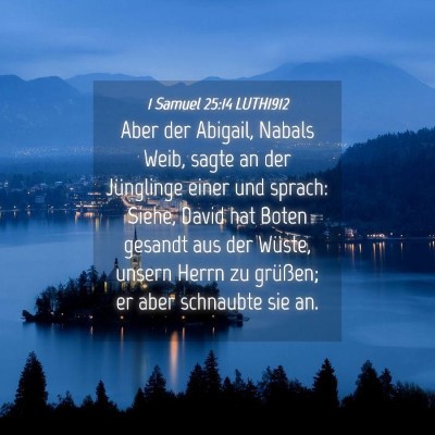 Picture 04 - 1 Samuel 25:14 LUTH1912 - Aber der Abigail, Nabals Weib, sagte an der - Bible Verse Picture