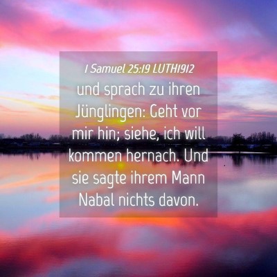 Picture 04 - 1 Samuel 25:19 LUTH1912 - und sprach zu ihren Jünglingen: Geht vor mir - Bible Verse Picture