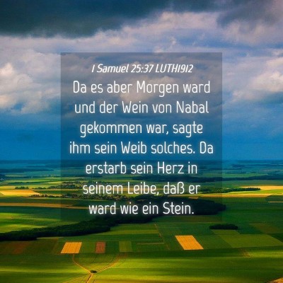 Picture 04 - 1 Samuel 25:37 LUTH1912 - Da es aber Morgen ward und der Wein von Nabal - Bible Verse Picture
