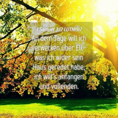 Picture 04 - 1 Samuel 3:12 LUTH1912 - An dem Tage will ich erwecken über Eli, was ich - Bible Verse Picture