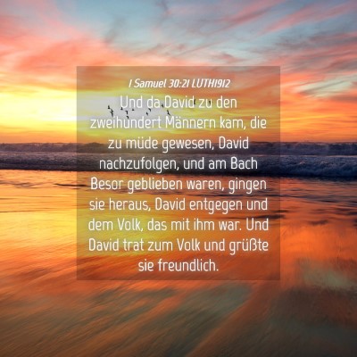Picture 04 - 1 Samuel 30:21 LUTH1912 - Und da David zu den zweihundert Männern kam, die - Bible Verse Picture