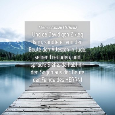 Picture 04 - 1 Samuel 30:26 LUTH1912 - Und da David gen Ziklag kam, sandte er von der - Bible Verse Picture