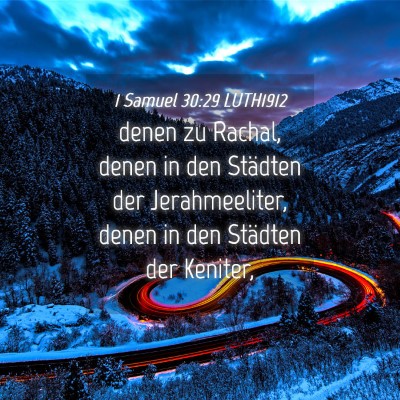 Picture 04 - 1 Samuel 30:29 LUTH1912 - denen zu Rachal, denen in den Städten der - Bible Verse Picture