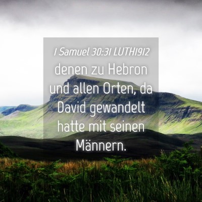 Picture 04 - 1 Samuel 30:31 LUTH1912 - denen zu Hebron und allen Orten, da David - Bible Verse Picture