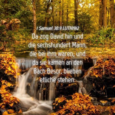Picture 04 - 1 Samuel 30:9 LUTH1912 - Da zog David hin und die sechshundert Mann, die - Bible Verse Picture