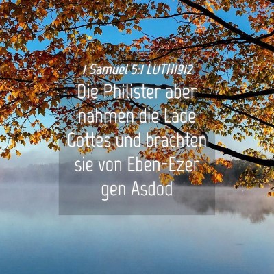 Picture 04 - 1 Samuel 5:1 LUTH1912 - Die Philister aber nahmen die Lade Gottes und - Bible Verse Picture