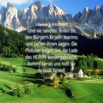 Picture 04 - 1 Samuel 6:21 LUTH1912 - Und sie sandten Boten zu den Bürgern - Bible Verse Picture