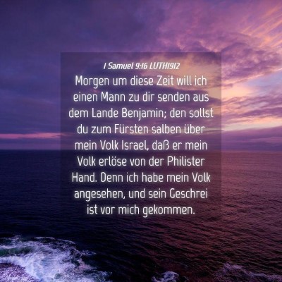 Picture 04 - 1 Samuel 9:16 LUTH1912 - Morgen um diese Zeit will ich einen Mann zu dir - Bible Verse Picture